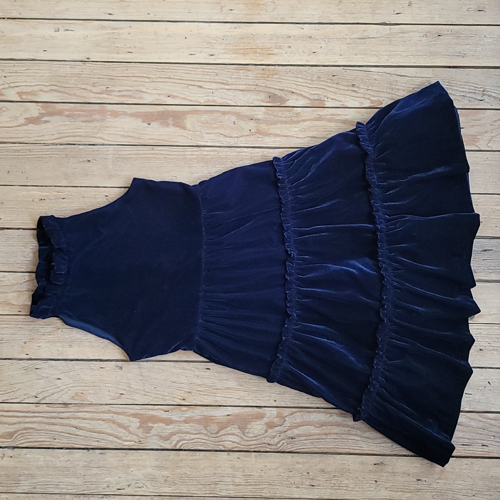 Velvet Navy Girls Dress